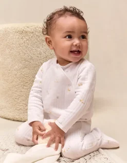Organic Quilted Cotton Blend Walking Ducklings Wrap Sleepsuit (0–24mths)