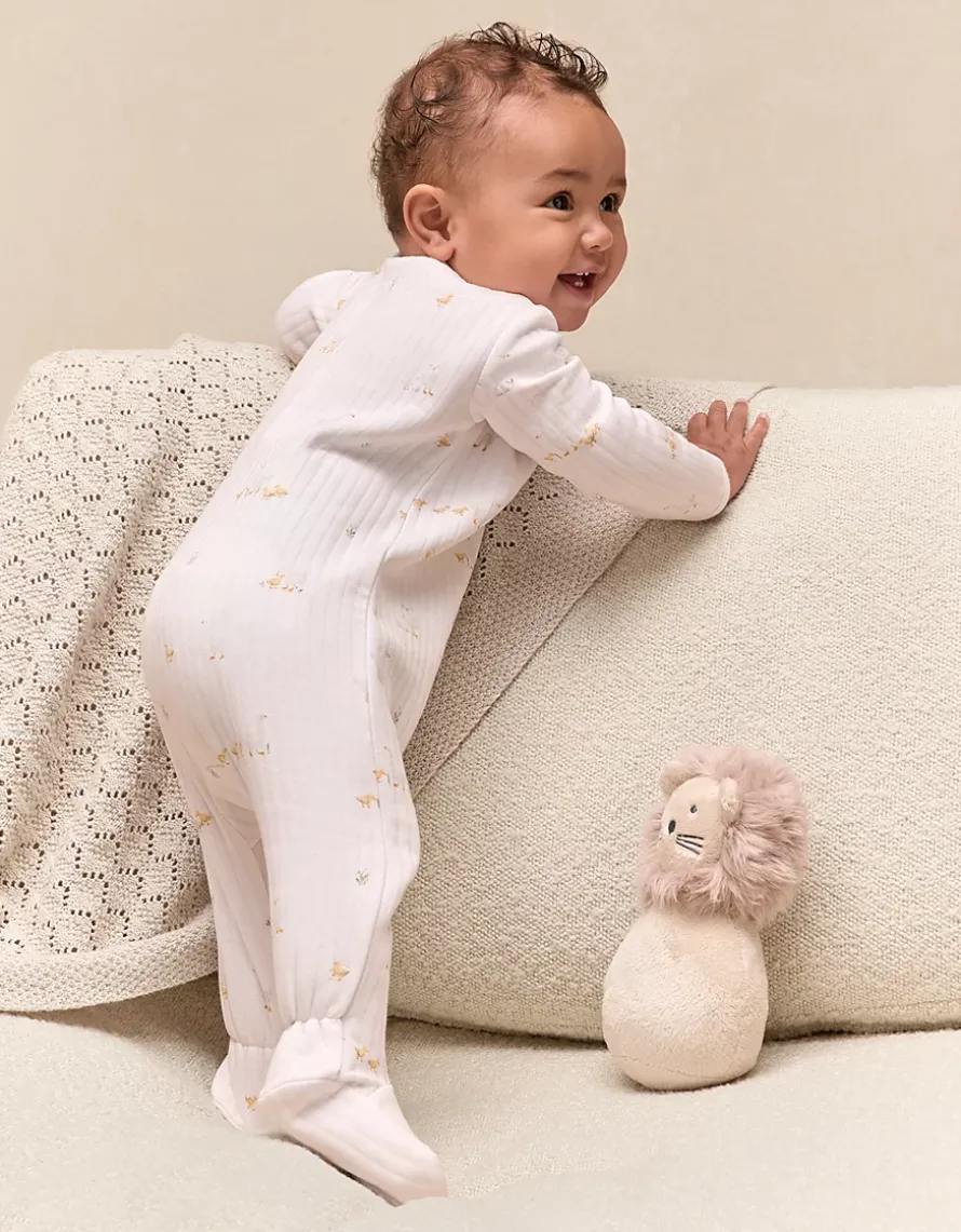 Organic Quilted Cotton Blend Walking Ducklings Wrap Sleepsuit (0–24mths)