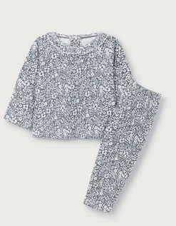 Organic Textured Cotton Blend Petunia Print Pyjamas (0–24mths)