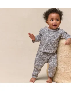 Organic Textured Cotton Blend Petunia Print Pyjamas (0–24mths)