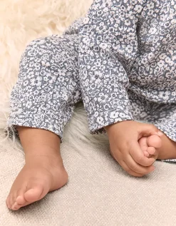 Organic Textured Cotton Blend Petunia Print Pyjamas (0–24mths)
