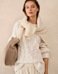 Oversized Patchwork Cable Jumper with Wool