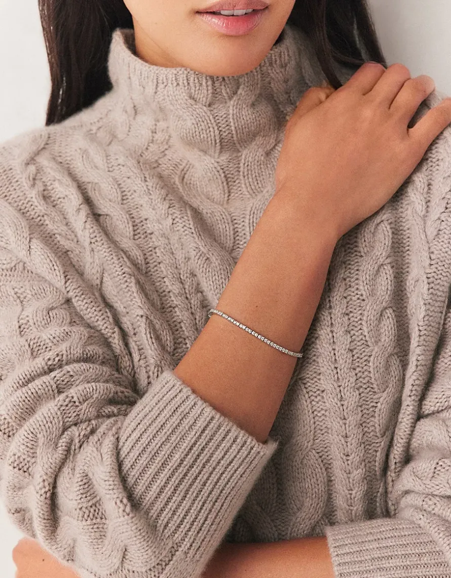 Platinum Plated CZ Tennis Bracelet