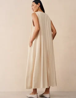 Pleated Sleeveless Maxi Dress