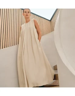 Pleated Sleeveless Maxi Dress