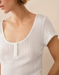 Pointelle Scoop Neck PJ Top