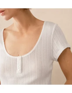 Pointelle Scoop Neck PJ Top