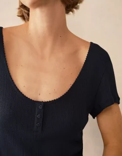 Pointelle Scoop Neck PJ Top