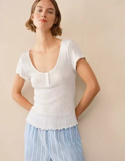Pointelle Scoop Neck PJ Top