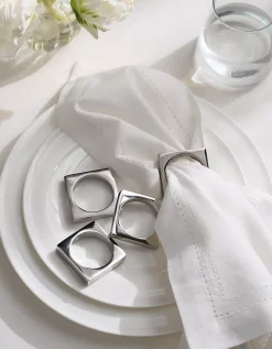 Polished Steel Napkin Rings – Set of 4