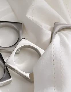 Polished Steel Napkin Rings – Set of 4