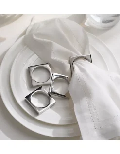 Polished Steel Napkin Rings – Set of 4