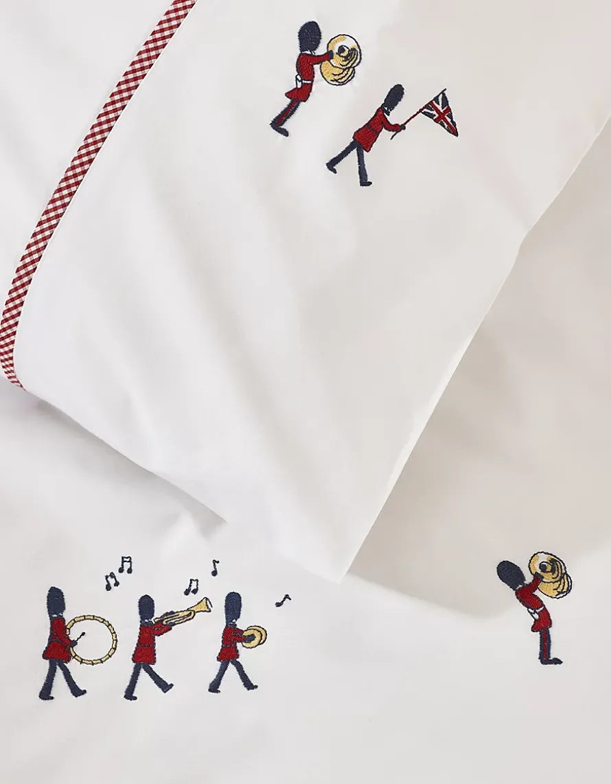 Pure Cotton Embroidered London Parade Bed Linen Set