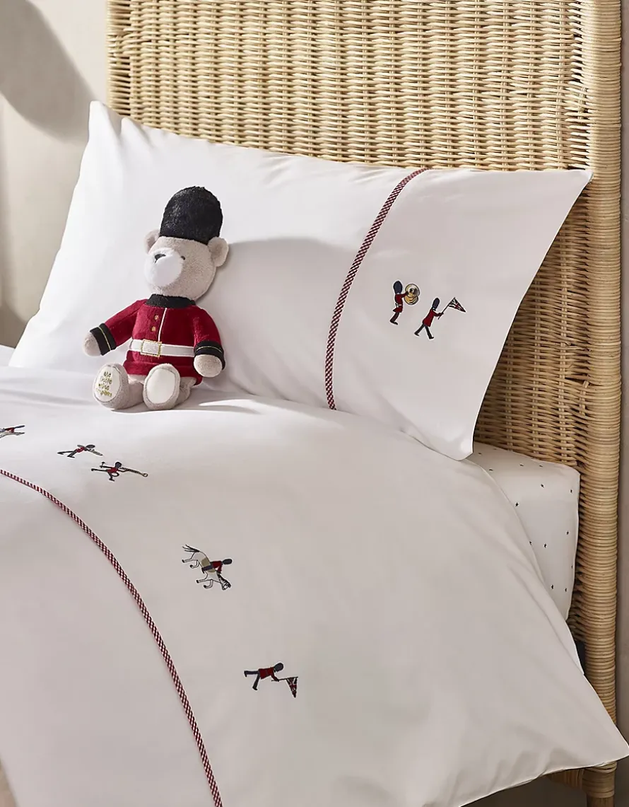 Pure Cotton Embroidered London Parade Bed Linen Set