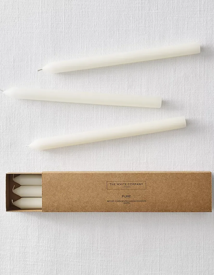 Pure Unscented Dinner Candles – Set of 6