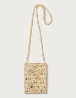 Raffia Crossbody Phone Pouch