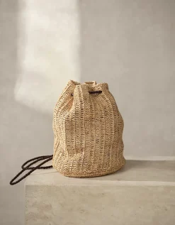 Raffia Duffle Bag