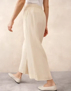 Ramie Ankle Grazer Wide Leg Trousers