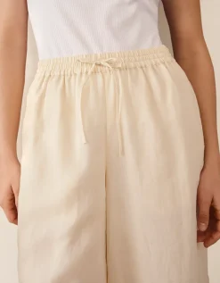 Ramie Ankle Grazer Wide Leg Trousers