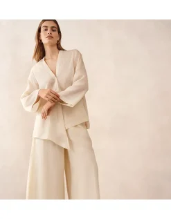 Ramie Ankle Grazer Wide Leg Trousers
