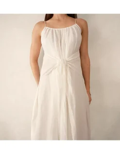 Ramie Dress with Drape Detail