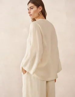 Ramie Relaxed Draped Shirt