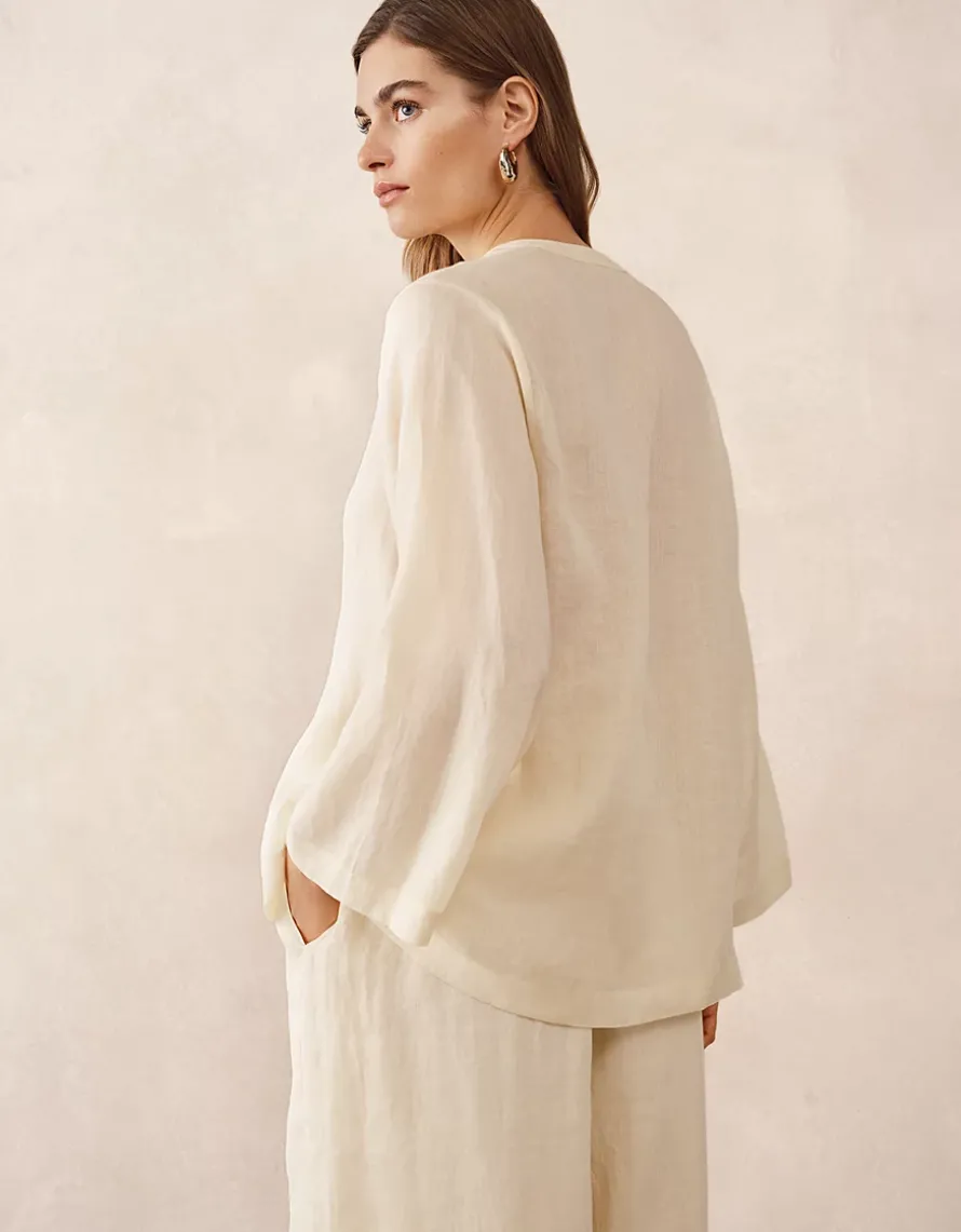 Ramie Relaxed Draped Shirt