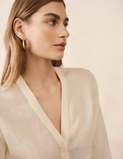 Ramie Relaxed Draped Shirt