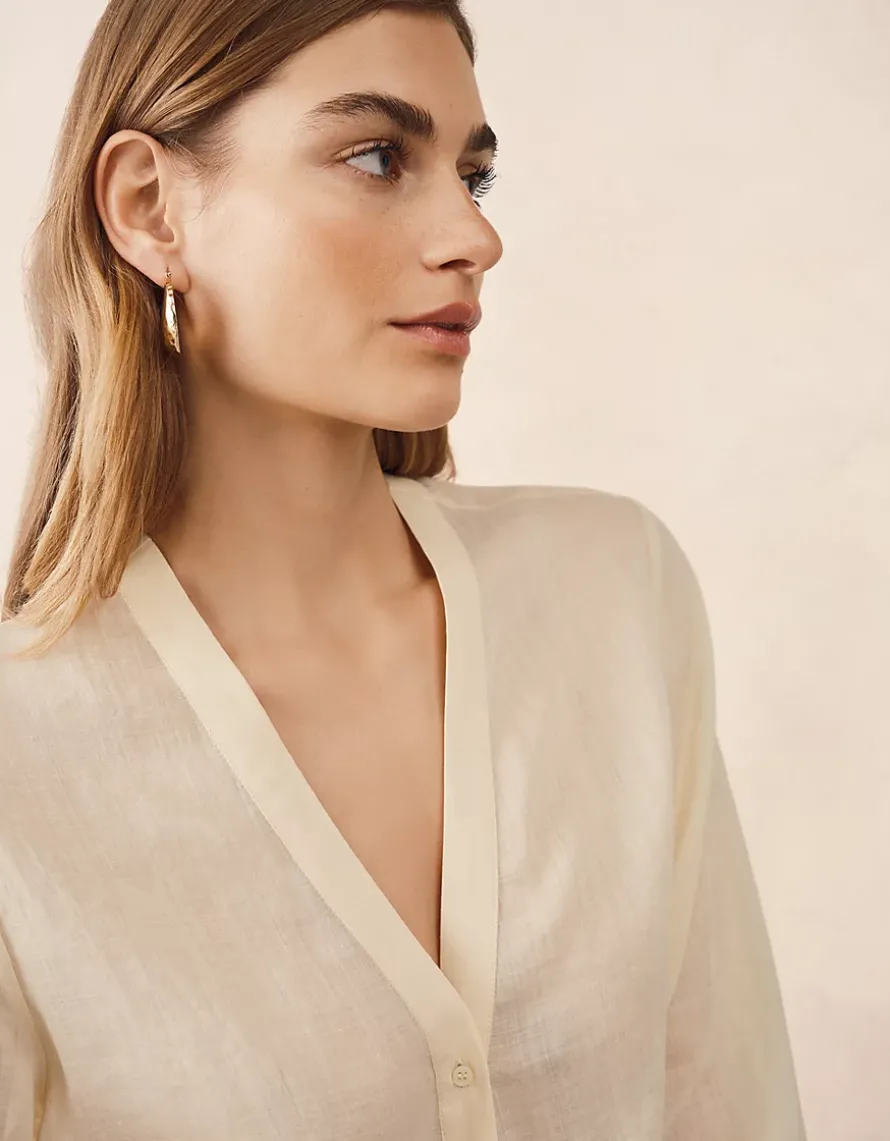 Ramie Relaxed Draped Shirt