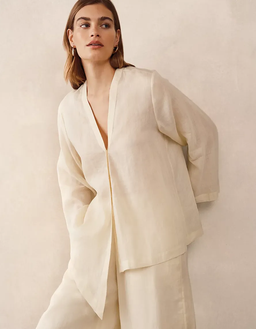 Ramie Relaxed Draped Shirt