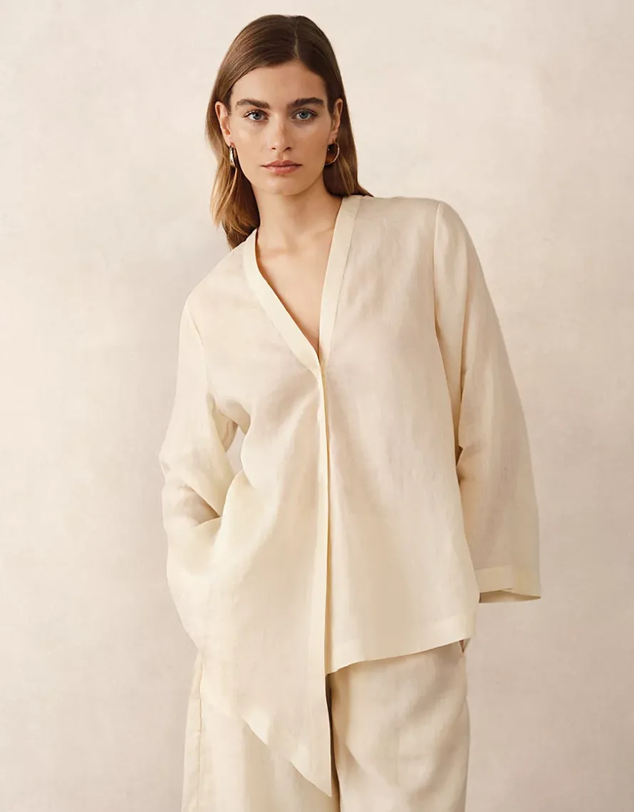 Ramie Relaxed Draped Shirt