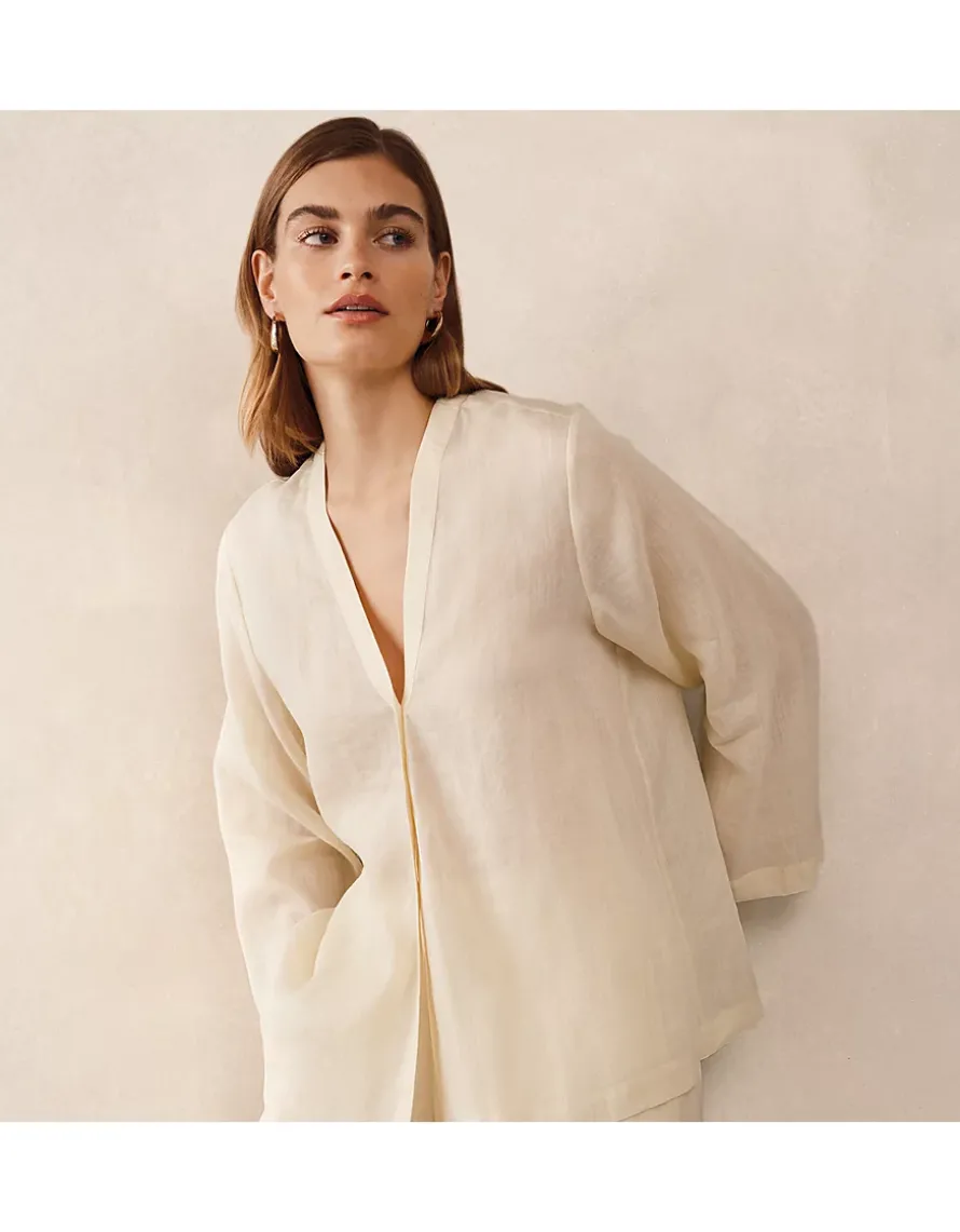 Ramie Relaxed Draped Shirt