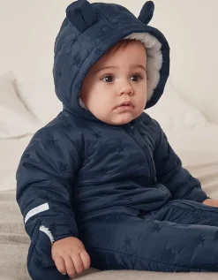 Recycled Star Quilted Pramsuit (0–24mths)
