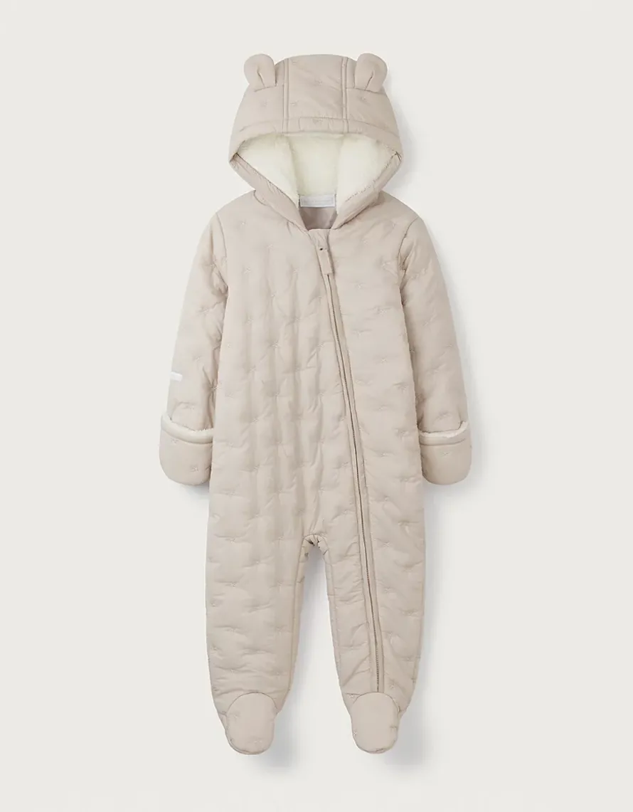 Recycled Star Quilted Pramsuit (0–24mths)