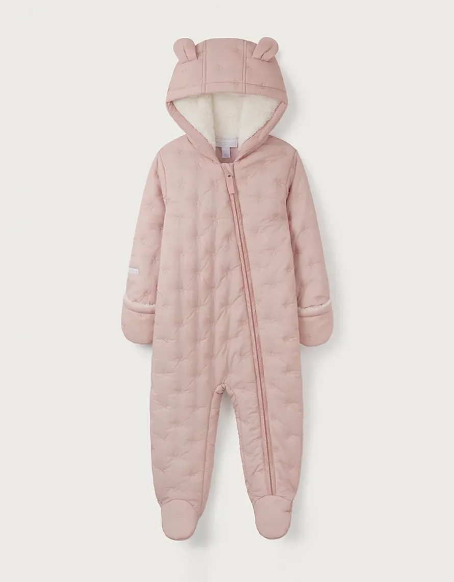 Recycled Star Quilted Pramsuit (0–24mths)