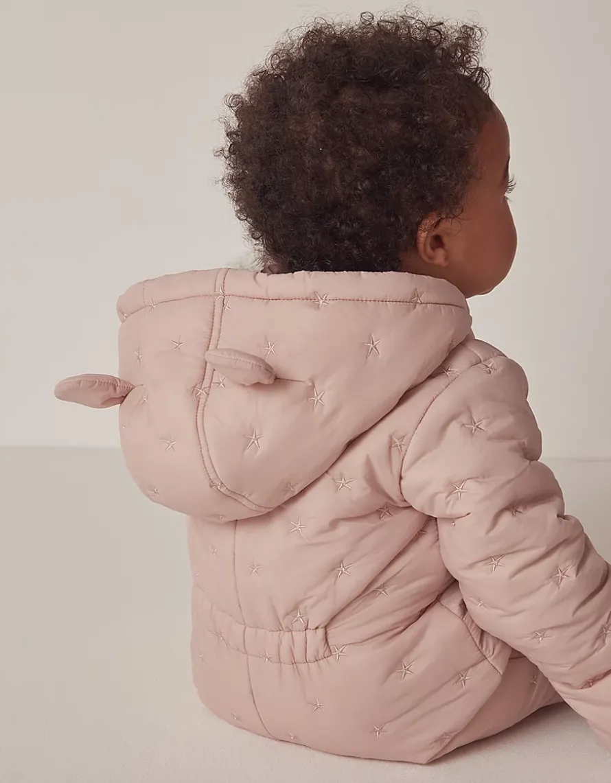 Recycled Star Quilted Pramsuit (0–24mths)