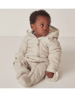 Recycled Star Quilted Pramsuit (0–24mths)