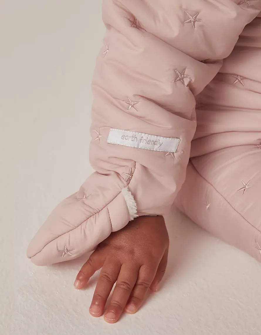 Recycled Star Quilted Pramsuit (0–24mths)