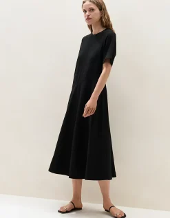 Relaxed T-shirt Dress With Asymmetric Skirt Panel