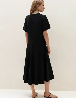 Relaxed T-shirt Dress With Asymmetric Skirt Panel