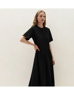 Relaxed T-shirt Dress With Asymmetric Skirt Panel