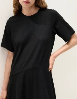 Relaxed T-shirt Dress With Asymmetric Skirt Panel