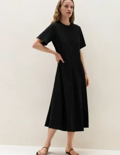 Relaxed T-shirt Dress With Asymmetric Skirt Panel