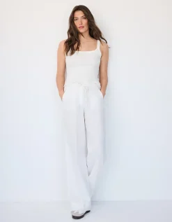 Ribbed Square Neck Jersey Vest