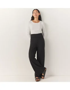 Roll Top Wide Leg Lounge Trousers