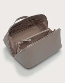 Saffiano Leather Fold Out Make Up Case