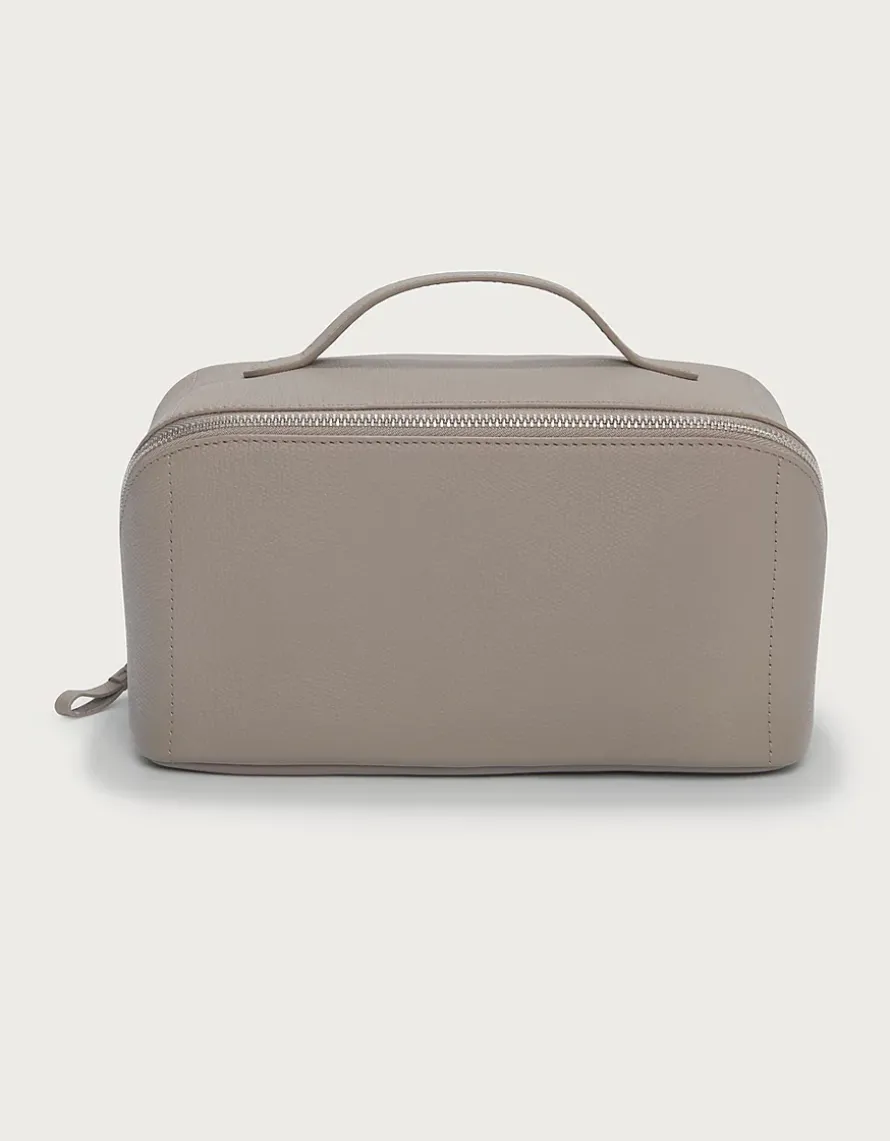Saffiano Leather Fold Out Make Up Case