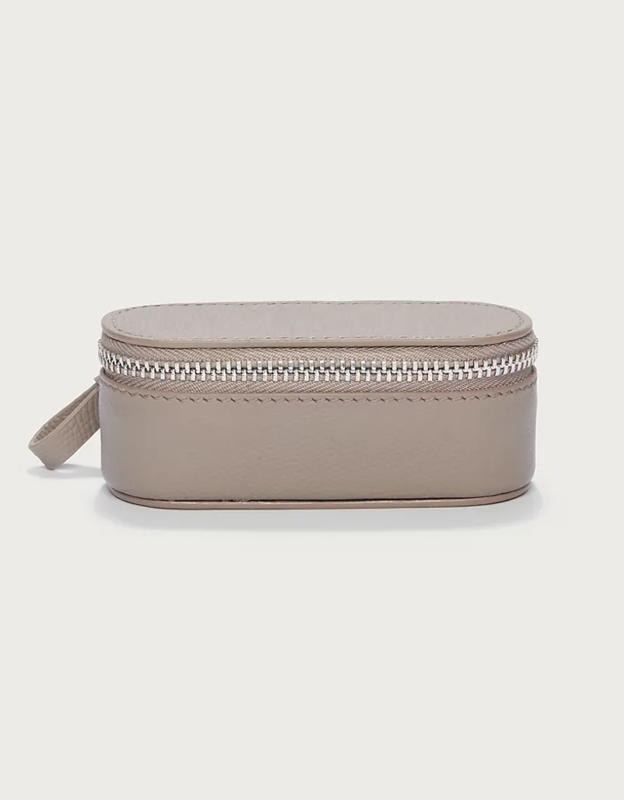 Saffiano Leather Mini Travel Jewellery Case