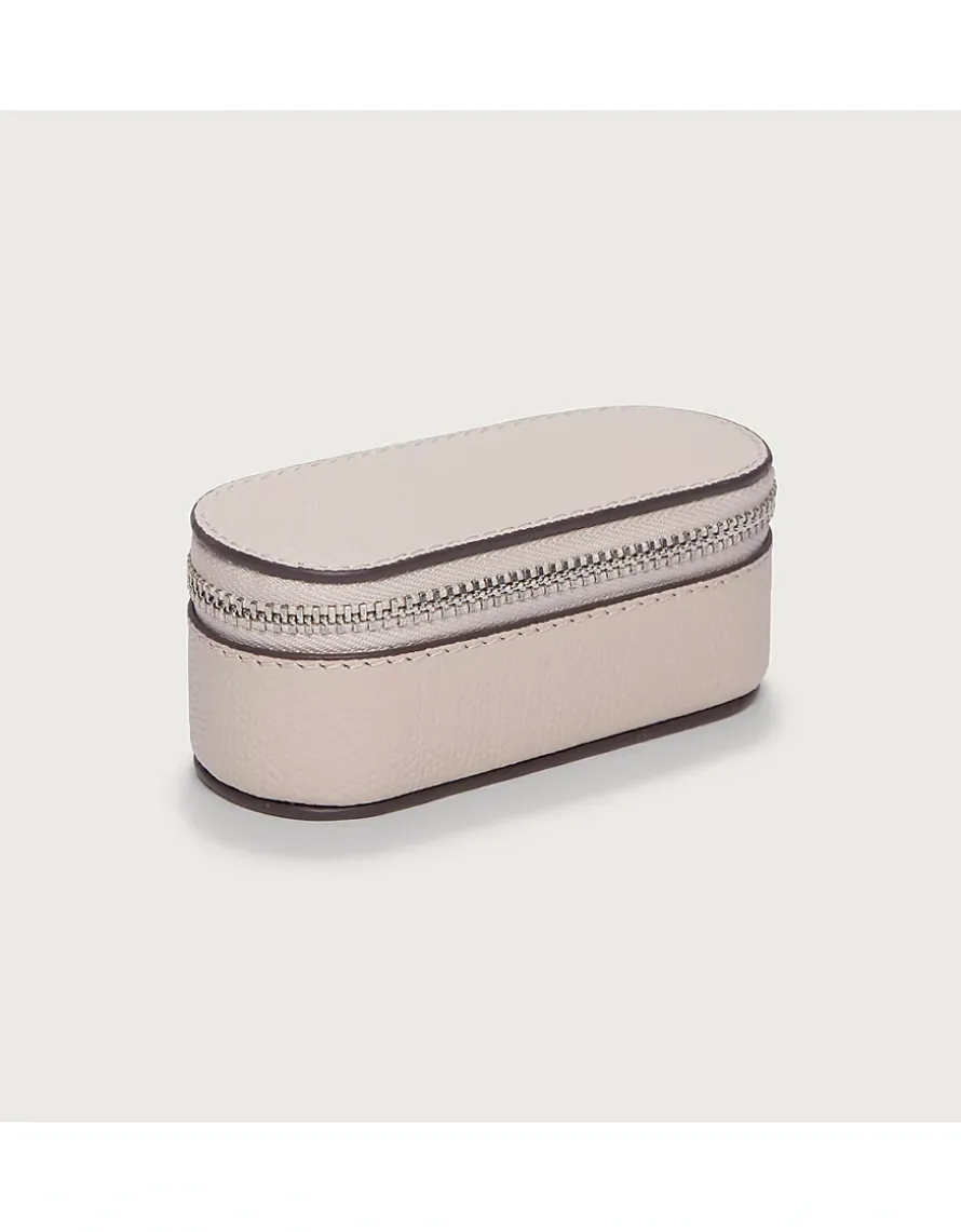 Saffiano Leather Mini Travel Jewellery Case