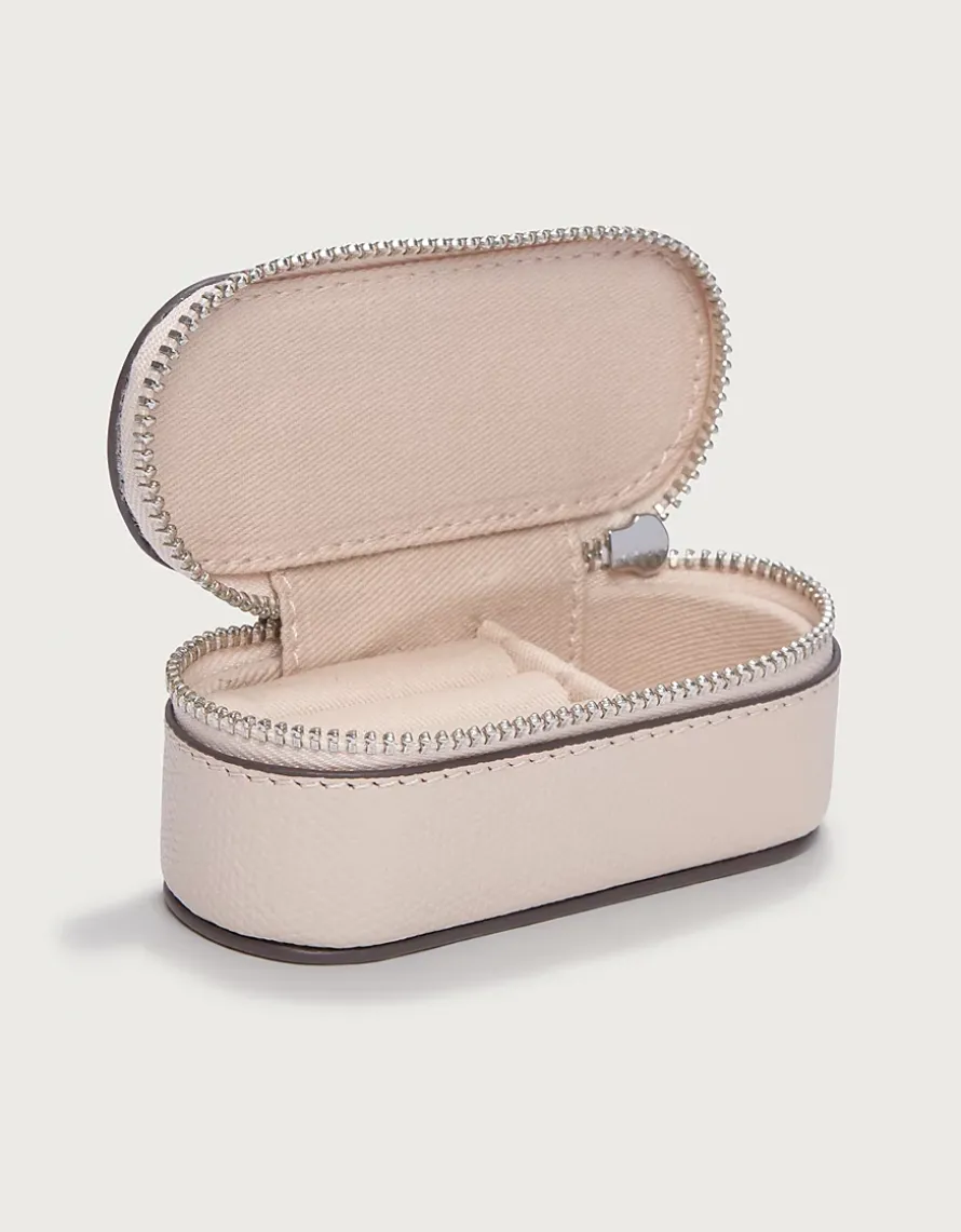 Saffiano Leather Mini Travel Jewellery Case